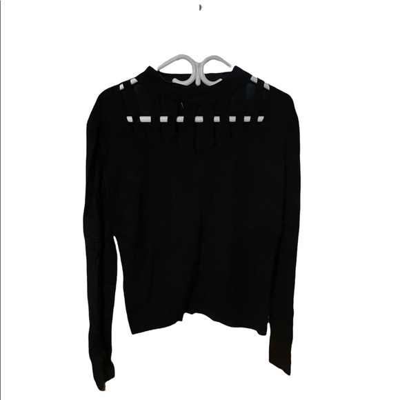 Dalia Black Sweater with Cutouts - Picture 1 of 3